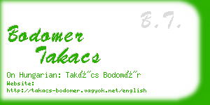 bodomer takacs business card